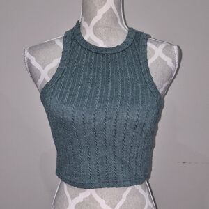 SHEIN Teal Ribbed Crop Top